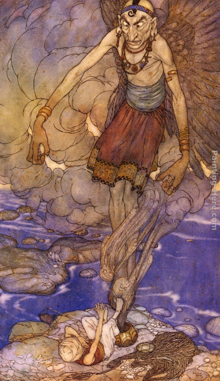 Edmund Dulac La Decouverte Par Sinbad Du Genie painting anysize 50 off